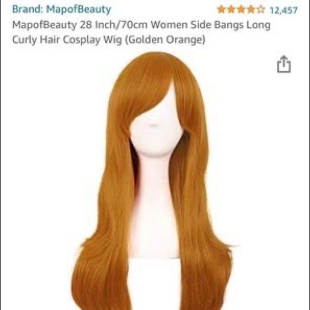 MapofBeauty Golden Orange Wig